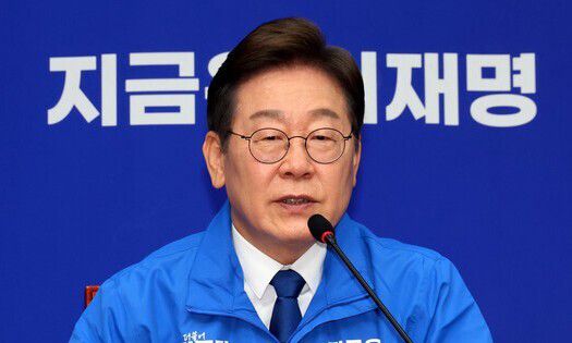 이재명 더불어민주당 대선 후보가 28일 국회에서 열린 당 최고위원회의에서 발언하고 있다. 김경호 선임기자 jijae@hani.co.kr