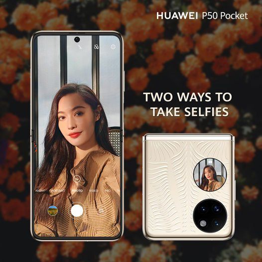 화웨이 P50포켓. 화웨이 말레이시아 트위터 갈무리.                                    화웨이P50포켓. 화웨이 홈페이지