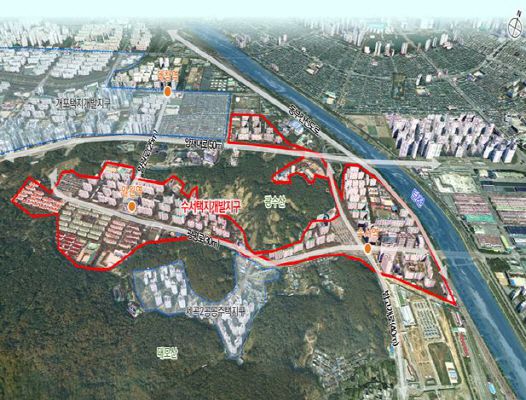 수서택지개발지구 위치도.