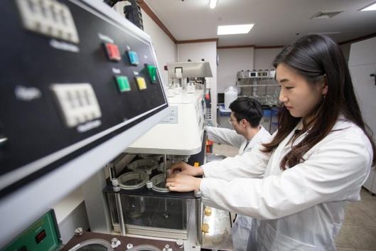 한국유나이티드제약 서울 연구소에서 연구를 진행 중인 연구원들. /한국유나이티드제약