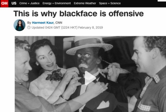 블랙페이스의 인종차별적 맥락을 설명한 CNN 기사. CNN 캡처