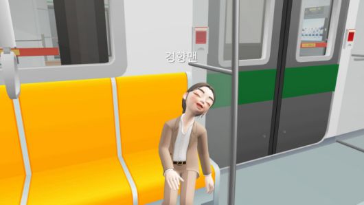 밤 늦은 시간 지하철을 타고 귀가하는 ‘경향맨’의 모습. 의자에 앉기를 선택하자 침을 흘리며 잠에 빠졌다. 제페토 캡쳐