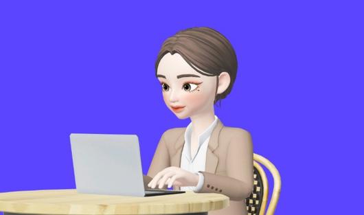 제페토에선 아바타에게 다양한 제스쳐와 포즈를 시킬 수 있다. 기자의 아바타 ‘경향맨’이 노트북을 하는 모습. 제페토 캡쳐