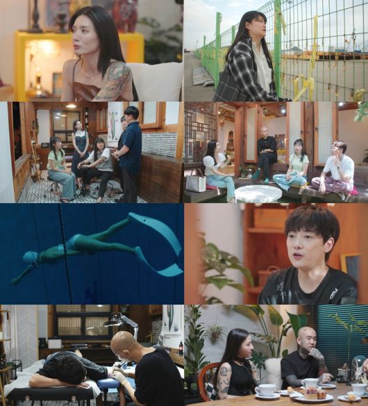 <타투이스트> 3화에서는 세월호 참사 생존자인 사례자가 사고 이후 스스로 자신의 몸에 남긴 상처 위에 타투를 받는 모습이 그려졌다. 웨이브 제공