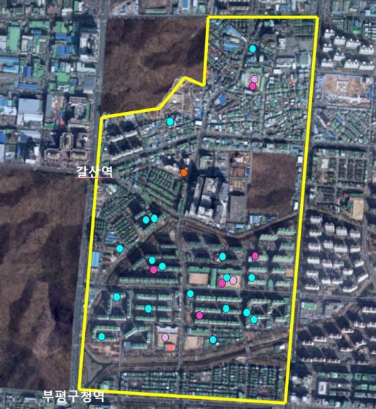 미세먼지 집중관리구역으로 추가 지정된 부평구 갈산1·2동 일원.|인천시 제공