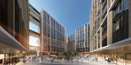 VL르웨스트 내부 조감도. 4개동 건물 안쪽을 중정 형태로 설계했다. 롯데건설 제공