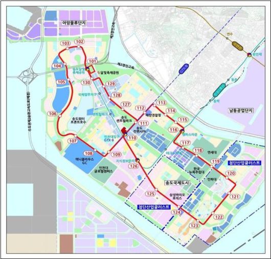 송도트램 노선도.|인천시 제공