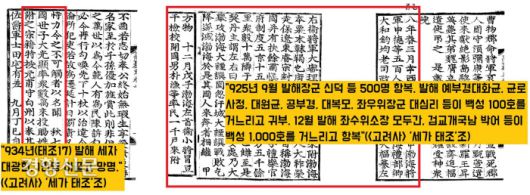 10세기 백두산 대분화와 발해멸망은 상관관계가 있을까. ‘해동성국’ 소리를 듣던 발해는 거란의 침공에 불과 보름만에 멸망한다. <고려사>는 멸망을 전후로 발해 지배층의 망명 엑소더스를 숨가쁘게 전하고 있다. 특히 934년 발해 세자 대광현이 1만명을 이끌고 귀부한 것이 하이라이트다.