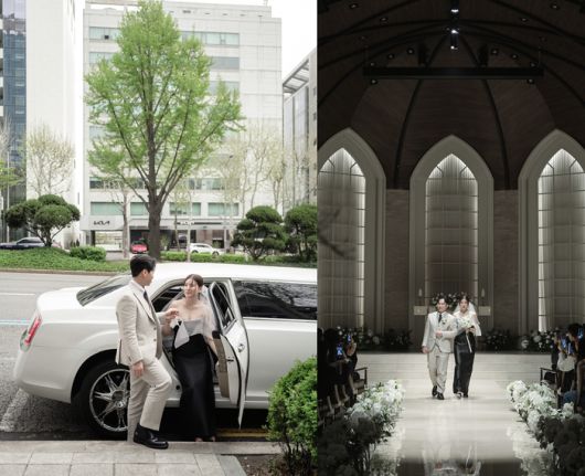 지난해 4월에 결혼한 장지영씨는 ‘내 결혼식, 내가 좋아하는 옷을 입을 것’이란 의지로 블랙 웨딩드레스를 선택했다. 드레스 업체부터 난색을 보였지만 그는 블랙 드레스 덕분에 결혼식이 한층 특별해졌다고 말한다. 장지영 제공