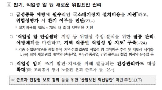 고용노동부가 2022년 11월 발표한 ‘중대재해 감축 로드맵’ 자료
