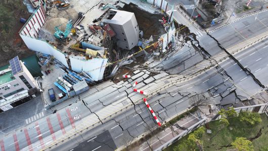 경기도 광명시 일직동 신안산선 공사 현장에서 11일 붕괴 사고가 발생했다. 사진은 사고 현장 모습. 연합뉴스