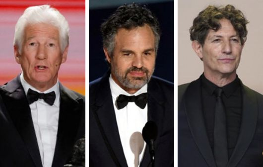 이스라엘의 가자지구 집단학살을 규탄하는 서한에 이름을 올린 영화계 인사들. 왼쪽부터 리처드 기어, 마크 러펄로, 조너선 글레이저 감독. 연합뉴스