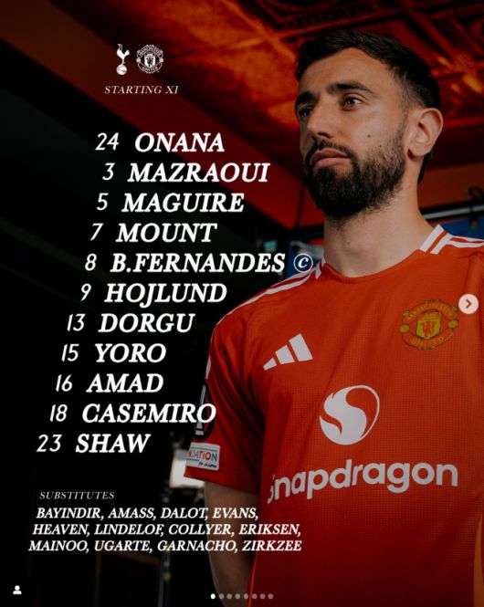 맨체스터 유나이티드 인스타그램 캡처