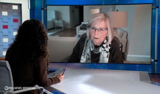 PBS와 인터뷰하고 있는 조앤 브루게 하버드 의대 교수.