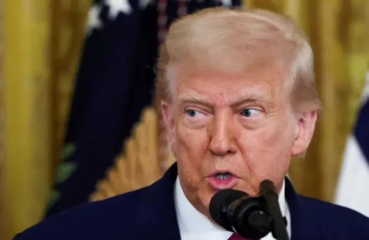 도널드 트럼프 미국 대통령이 지난 12일(현지시간) 워싱턴 백악관에서 연설하고 있다. 로이터연합뉴스