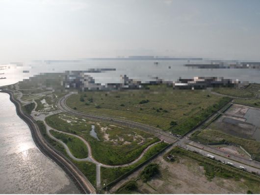 2020년 준공된 뒤 아직까지 시민에게 개방하지 않고 있는 골든하버 공원. 인천항만공사 제공