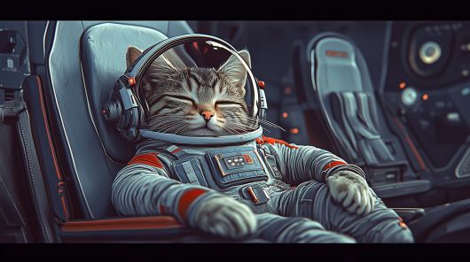 김영현 감독의 AI 영화 <은하의 고양이 택배>(우수상) 속 고양이 캐릭터. CJ CGV 제공