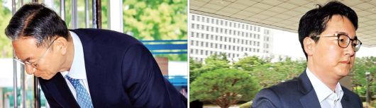 <법무장관 내정자 출근 날, 사표 낸 검찰총장> 정성호 법무부 장관 내정자가 1일 서울 종로구 적선동에 마련된 인사청문회 준비단 사무실에 첫 출근을 하고 있다(왼쪽 사진). 이날 사의를 표명한 심우정 검찰총장이 지난달 17일 서울 서초구 대검찰청으로 출근하고 있다. 심 총장은 1일 취재진을 피해 청사를 떠났다. 이준헌 기자·연합뉴스