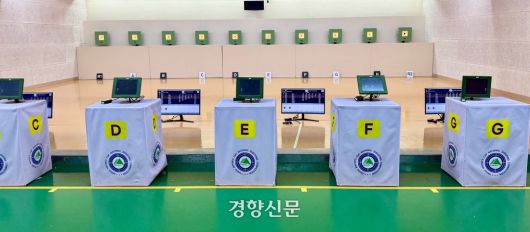 대구국제사격장 내 10ｍ 공기총 결선 사격장의 모습. 백경열 기자