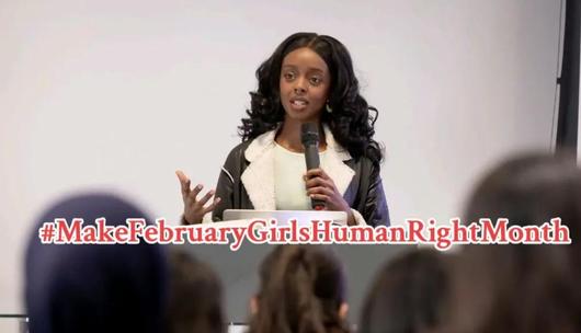 샴사 아라웨로가 ‘2월을 여성(소녀) 인권의 달로 하자’는 활동을 벌이고 있다. 틱톡 갈무리