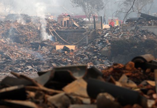 경북 의성군 단촌면 고운사 가운루를 비롯한 건물들이 지난 3월 발생한 산불에 모두 불에타 흔적만 남아 있다. 이번 화재로 국가 지정 문화유산 보물로 지정된 가운루와 연수전 등이 소실됐다. 연합뉴스