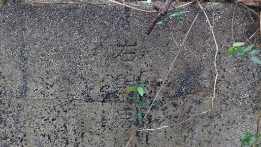 태종대에서 발견한 포진지에는 포가 왼쪽, 오른쪽으로 얼마나 회전할 수 있는지를 의미하는 ‘좌사계, ‘우사계’ 표시가 그대로 남아있다. 김찬호 기자