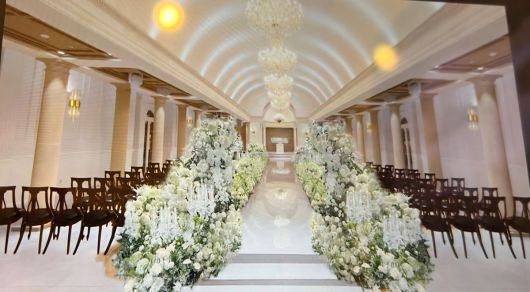 웨딩홀 업체가 예비 부부들에게 리뉴얼 뒤 예식장 모습이라고 제시한 예상도. 오모씨 제공