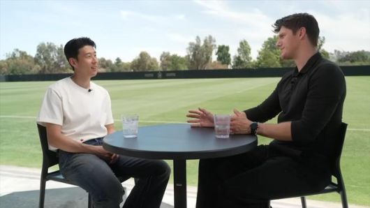 ABC 방송의 ‘굿모닝 아메리카’에 출연한 손흥민. 방송화면 캡처