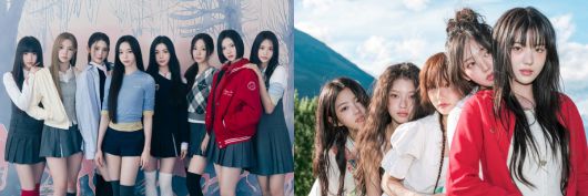 ‘5세대 걸그룹’ 대표 주자로 꼽히는 두 그룹. SM엔터테인먼트의 하츠투하츠(왼쪽), 스타쉽엔터테인먼트의 키키. SM엔터테인먼트·스타쉽엔터테인먼트 제공