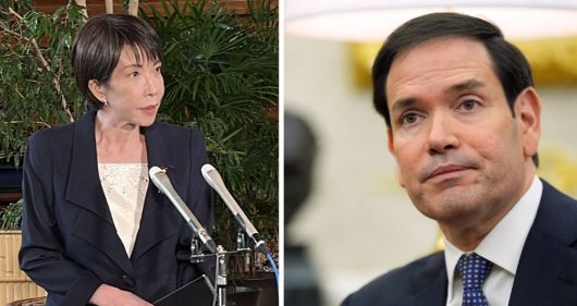 다카이치 사나에 일본 총리(왼쪽)과 마코 루비오 미 국무장관. AFP연합뉴스·AP연합뉴스