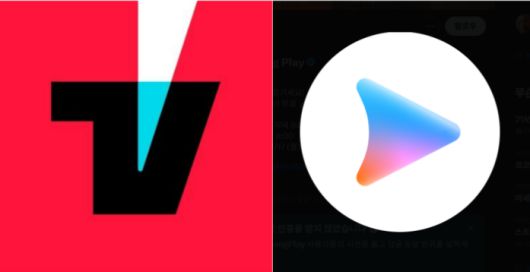 국내 OTT(온라인동영상서비스) 티빙(좌)과 쿠팡플레이(우) 로고. 엑스 공식 계정 갈무리