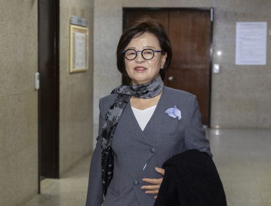 더불어민주당 원내대표 보궐선거관리위원회 진선미 위원장이 31일 국회에서 비공개로 열린 선관위 회의에 입장하고 있다. 연합뉴스