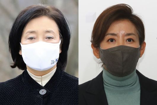 - 박영선 전 중소벤처기업부 장관, 국민의힘 나경원 전 의원. 연합뉴스