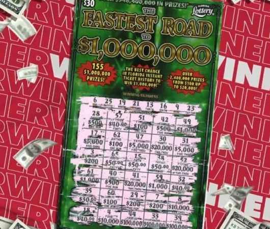 항공편 취소로 시간 때우러 산 복권 11억 당첨 - 미국 플로리다 즉석식 복권. 플로리다복권 협회 페이스북 캡처.