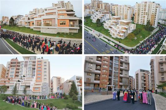 보통강 강안 다락식주택구 준공 - 북한이 지난 13일 보통강 강안 다락식주택구 준공식을 열었다. 노동당 기관지 노동신문은 14일 “당 중앙의 인민대중제일주의 인념과 주체 건축의 발전 전략이 응축된 새 시대의 자랑찬 창조물”이라고 전했다.