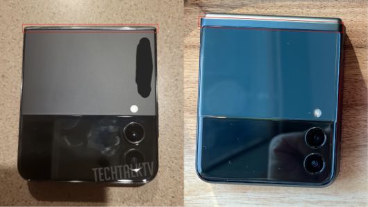 갤럭시Z플립4와 갤럭시Z플립3 후면 비교