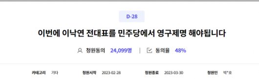 더불어민주당 청원게시판 캡처