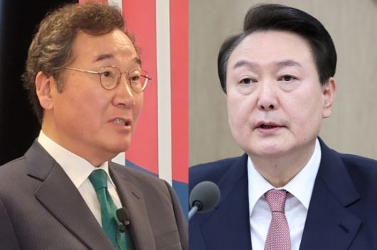 이낙연 전 더불어민주당 대표, 윤석열 대통령.  연합뉴스