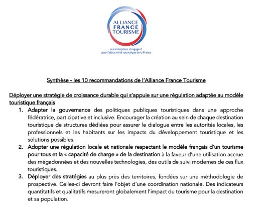 프랑스 관광청은 과잉 관광을 해결하기 위해 10가지 방안을 제시했다.