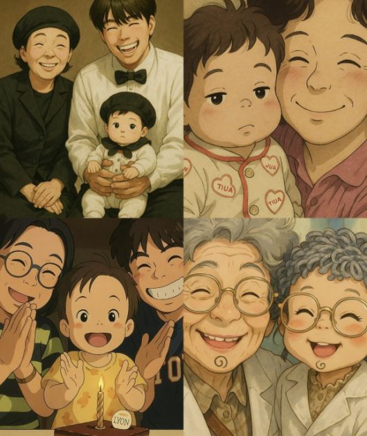 개그맨 김영희가 가족 사진을 일본 스튜디오 지브리 스타일로 변환해 인스타그램에 올렸다. 인스타그램 캡처