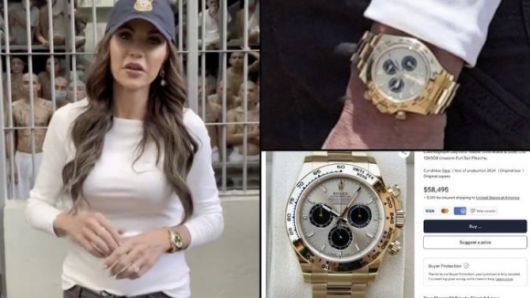 현지시간으로 지난 3월 26일 엘살바도르에 있는 중남미 최대 테러범 수용소를 방문한 크리아티 놈 미국 국토안보부 장관이 반쯤 벌거벗은 수감자들을 배경으로 촬영한 영상을 SNS에 올리자, 그가 착용한 6만 달러(약 8800만 원)짜리 시계가 포착되며 논란이 일었다.