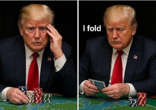 미중 무역전쟁을 도널드 트럼프 미국 대통령과 시진핑 중국 국가주석 간의 포커게임으로 풍자한 밈이 엑스(X·옛 트위터)에서 화제를 모으고 있다. 엑스 캡처