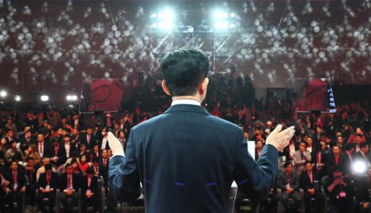 김문수 국민의힘 대선 후보가 3일 경기 일산 킨텍스에서 열린 제5차 전당대회에서 최종 후보로 확정된 뒤 수락연설을 하고 있다. 2025.5.3 홍윤기 기자