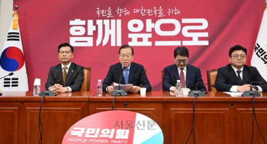 권영세 국민의힘 비상대책위원장이 8일 국회에서 단일화 관련 기자간담회를 하고 있다. 2025.5.8 홍윤기 기자