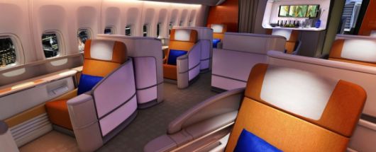 보잉 747-8 기종 내부. 보잉 홈페이지