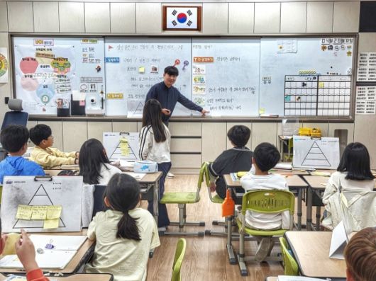 대구 군위초등학생들이 토론과 발표 중심의 국제 바칼로레아(IB) 교육과정에 참여하고 있다. 대구시교육청 제공