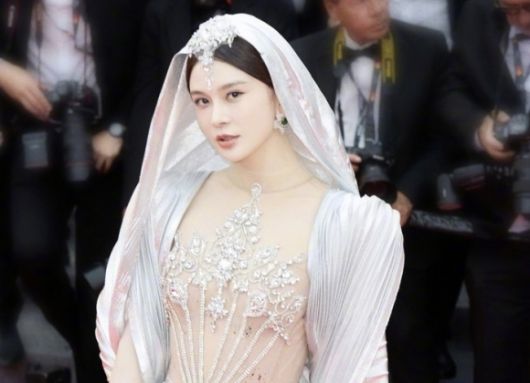 시스루 드레스를 입은 중국 배우 자오잉쯔(조앵자·35)가 제78회 칸 국제영화제 레드카펫에서 퇴장 조치를 당했다. 자오잉쯔 SNS