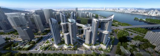 HDC현대산업개발이 용산정비창 전면 1구역에 제시한 ‘더 라인 330’ 단지. HDC현대산업개발 제공