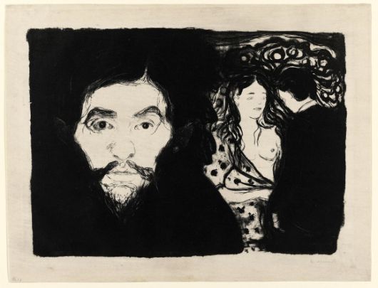 뭉크, ‘질투 I’, 1896, 석판화, 33x59.5cm, 개인소장.