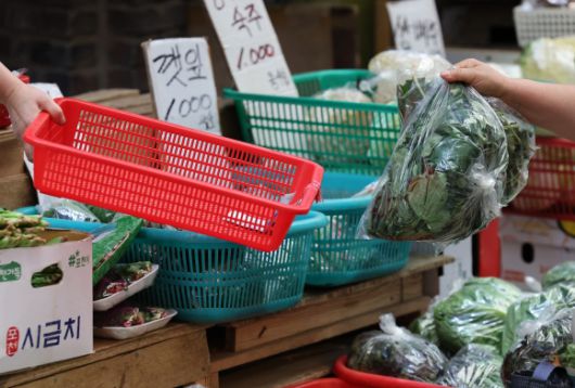 19일 오후 서울 마포구 망원시장에서 시민들이 장을 보고 있다. 2025.6.19 뉴스1